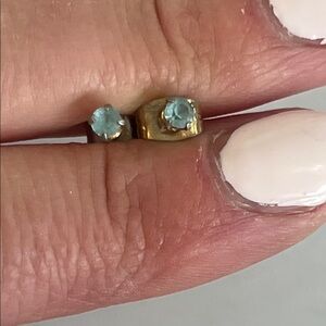 Elegant Gold and Blue Stone Earrings